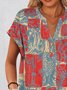 T-shirts Décontracté Floral Été Coton Micro-élasticité Quotidien Coupe Régulière Trapèze Régulier pour Femmes