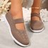 Chaussures Décontractées Femmes Rétro Plain Toutes Les Saisons Polyester PVC à Enfiler à Talon Plat Caoutchouc à Enfiler