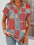 T-shirts Décontracté Floral Été Coton Micro-élasticité Quotidien Coupe Régulière Trapèze Régulier pour Femmes