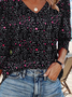T-shirts Décontracté Floral Printemps / Automne Coton Micro-élasticité Coupe Régulière Régulier Trapèze Régulier pour Femmes