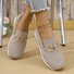 Chaussures Décontractées Femmes Décontracté Plain Toutes Les Saisons Polyester Quotidien à Talon Plat Bout Fermé Caoutchouc à Enfiler