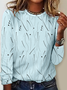 T-shirts Femmes Rayé Décontracté Printemps / Automne Micro-élasticité Faire la navette Ample Jersey Manches Longues Col Rond