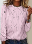 T-shirts Femmes Rayé Décontracté Printemps / Automne Micro-élasticité Faire la navette Ample Jersey Manches Longues Col Rond