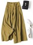 Pantalons Élégant Plain Printemps / Automne Couture de poche Naturel Micro-élasticité Taille Élastique Pantalons à Jambe Large Régulier pour Femmes