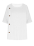 Blouses Rue Plain Été Joint Fendu Ample Demi Manche Col Rond Régulier Droit pour Femmes