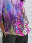 T-shirts Femmes Décontracté Floral Été Polyester Micro-élasticité Ample Demi Manche Col Rond Régulier