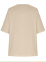 Blouses Rue Plain Été Joint Fendu Ample Demi Manche Col Rond Régulier Droit pour Femmes