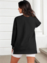 Sweat-shirts Boho Plain Printemps / Automne Polyester Micro-élasticité Coupe Régulière Manches Longues Droit Régulier pour Femmes