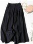 Pantalons Élégant Plain Printemps / Automne Couture de poche Naturel Micro-élasticité Taille Élastique Pantalons à Jambe Large Régulier pour Femmes