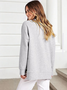 Sweat-shirts Boho Plain Printemps / Automne Polyester Micro-élasticité Coupe Régulière Manches Longues Droit Régulier pour Femmes