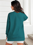 Sweat-shirts Boho Plain Printemps / Automne Polyester Micro-élasticité Coupe Régulière Manches Longues Droit Régulier pour Femmes