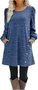 T-shirts Décontracté Plain Printemps / Automne Quotidien Coupe Régulière Manches Longues Mi-long Trapèze Régulier pour Femmes