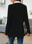 Micro-élasticité Col Montant Manches Longues Régulier Bloc de Couleur Manteau de Tranchée pour Femmes