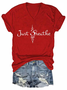 T-shirts Décontracté Été Lettres de texte Polyester Col V Micro-élasticité Quotidien Coupe Régulière Régulier pour Femmes
