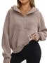 à Capuche Femmes Sportif Plain Printemps / Automne Coton Domestique Régulier Droit Régulier Col mi-ouvert