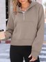 à Capuche Femmes Sportif Plain Printemps / Automne Coton Domestique Régulier Droit Régulier Col mi-ouvert
