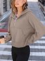 à Capuche Femmes Sportif Plain Printemps / Automne Coton Domestique Régulier Droit Régulier Col mi-ouvert