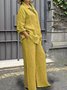 Deux Pièces Ensembles Femmes Décontracté Plain Printemps / Automne Micro-élasticité Coupe Régulière avec Sangle Réglable Top Avec Pantalons Droit Régulier