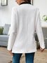 Micro-élasticité Col Montant Manches Longues Régulier Bloc de Couleur Manteau de Tranchée pour Femmes