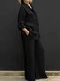 Deux Pièces Ensembles Femmes Décontracté Plain Printemps / Automne Micro-élasticité Coupe Régulière avec Sangle Réglable Top Avec Pantalons Droit Régulier
