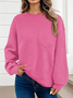 à Capuche Décontracté Plain Printemps / Automne Coton Sweat-shirt à Capuche Micro-élasticité Quotidien Régulier Trapèze pour Femmes