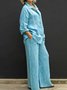 Deux Pièces Ensembles Femmes Décontracté Plain Printemps / Automne Micro-élasticité Coupe Régulière avec Sangle Réglable Top Avec Pantalons Droit Régulier