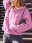 à Capuche Femmes Sportif Plain Printemps / Automne Coton Domestique Régulier Droit Régulier Col mi-ouvert