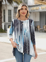 T-shirts Géométrique Décontracté Printemps / Automne Polyester Micro-élasticité Coupe Régulière Manches trois quarts Mi-long Régulier pour Femmes