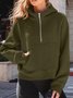 à Capuche Femmes Sportif Plain Printemps / Automne Coton Domestique Régulier Droit Régulier Col mi-ouvert