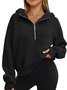 à Capuche Femmes Sportif Plain Printemps / Automne Coton Domestique Régulier Droit Régulier Col mi-ouvert