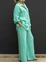 Deux Pièces Ensembles Femmes Décontracté Plain Printemps / Automne Micro-élasticité Coupe Régulière avec Sangle Réglable Top Avec Pantalons Droit Régulier