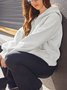 à Capuche Femmes Sportif Plain Printemps / Automne Coton Domestique Régulier Droit Régulier Col mi-ouvert