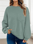 à Capuche Décontracté Plain Printemps / Automne Coton Sweat-shirt à Capuche Micro-élasticité Quotidien Régulier Trapèze pour Femmes