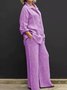 Deux Pièces Ensembles Femmes Décontracté Plain Printemps / Automne Micro-élasticité Coupe Régulière avec Sangle Réglable Top Avec Pantalons Droit Régulier