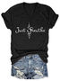 T-shirts Décontracté Été Lettres de texte Polyester Col V Micro-élasticité Quotidien Coupe Régulière Régulier pour Femmes