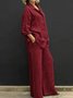 Deux Pièces Ensembles Femmes Décontracté Plain Printemps / Automne Micro-élasticité Coupe Régulière avec Sangle Réglable Top Avec Pantalons Droit Régulier