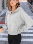 à Capuche Femmes Sportif Plain Printemps / Automne Coton Domestique Régulier Droit Régulier Col mi-ouvert