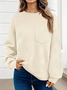 à Capuche Décontracté Plain Printemps / Automne Coton Sweat-shirt à Capuche Micro-élasticité Quotidien Régulier Trapèze pour Femmes
