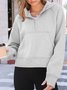 à Capuche Femmes Sportif Plain Printemps / Automne Coton Domestique Régulier Droit Régulier Col mi-ouvert