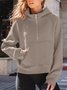 à Capuche Femmes Sportif Plain Printemps / Automne Coton Domestique Régulier Droit Régulier Col mi-ouvert