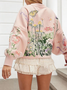 Sweat-shirts Femmes Boho Floral Printemps / Automne Coton Micro-élasticité Quotidien Manches Longues Col Rond Droit