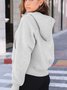 à Capuche Femmes Sportif Plain Printemps / Automne Coton Domestique Régulier Droit Régulier Col mi-ouvert
