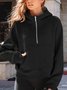 à Capuche Femmes Sportif Plain Printemps / Automne Coton Domestique Régulier Droit Régulier Col mi-ouvert