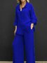 Deux Pièces Ensembles Femmes Décontracté Plain Printemps / Automne Micro-élasticité Coupe Régulière avec Sangle Réglable Top Avec Pantalons Droit Régulier