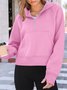 à Capuche Femmes Sportif Plain Printemps / Automne Coton Domestique Régulier Droit Régulier Col mi-ouvert