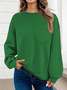 à Capuche Décontracté Plain Printemps / Automne Coton Sweat-shirt à Capuche Micro-élasticité Quotidien Régulier Trapèze pour Femmes