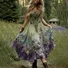 Femmes Floral Vert Col Rond Confortable Robe Maxi Décontracté