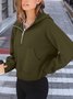 à Capuche Femmes Sportif Plain Printemps / Automne Coton Domestique Régulier Droit Régulier Col mi-ouvert