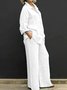 Deux Pièces Ensembles Femmes Décontracté Plain Printemps / Automne Micro-élasticité Coupe Régulière avec Sangle Réglable Top Avec Pantalons Droit Régulier