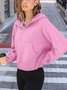 à Capuche Femmes Sportif Plain Printemps / Automne Coton Domestique Régulier Droit Régulier Col mi-ouvert